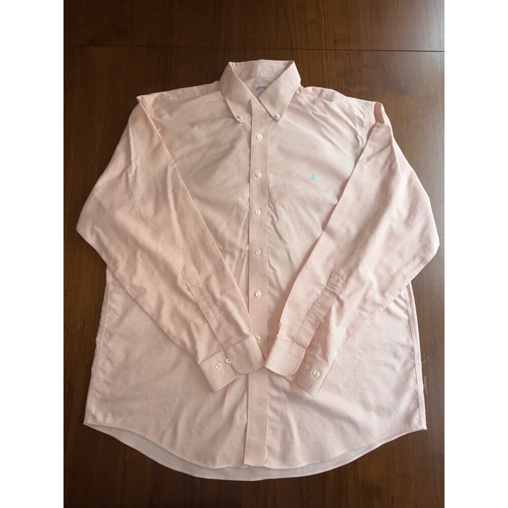 Brooks Brothers 346 Pink Oxford Long Sleeve Button-Down Shirt - Size L